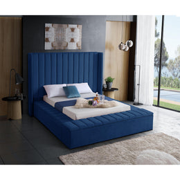 Meridian Kiki Navy Velvet Full Bed (3 Boxes)