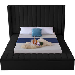 Meridian Kiki Black Velvet King Bed (3 Boxes)