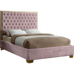 Meridian Lana Pink Velvet Full Bed