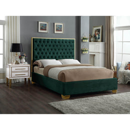 Meridian Lana Green Velvet King Bed