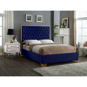 Meridian Lana Navy Velvet Queen Bed