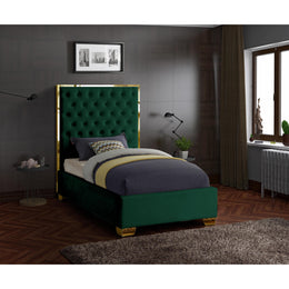 Meridian Lana Green Velvet Twin Bed