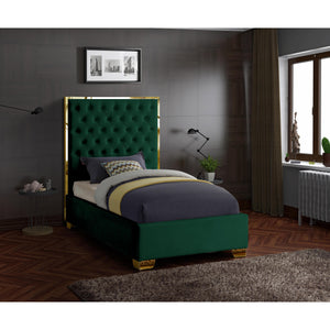 Meridian Lana Green Velvet Twin Bed