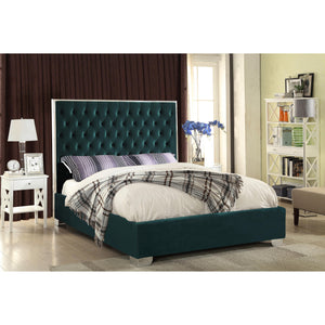 Meridian Lexi Green Velvet King Bed