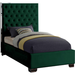 Meridian Lexi Green Velvet Twin Bed