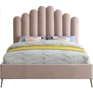 Meridian Lily Pink Velvet Full Bed