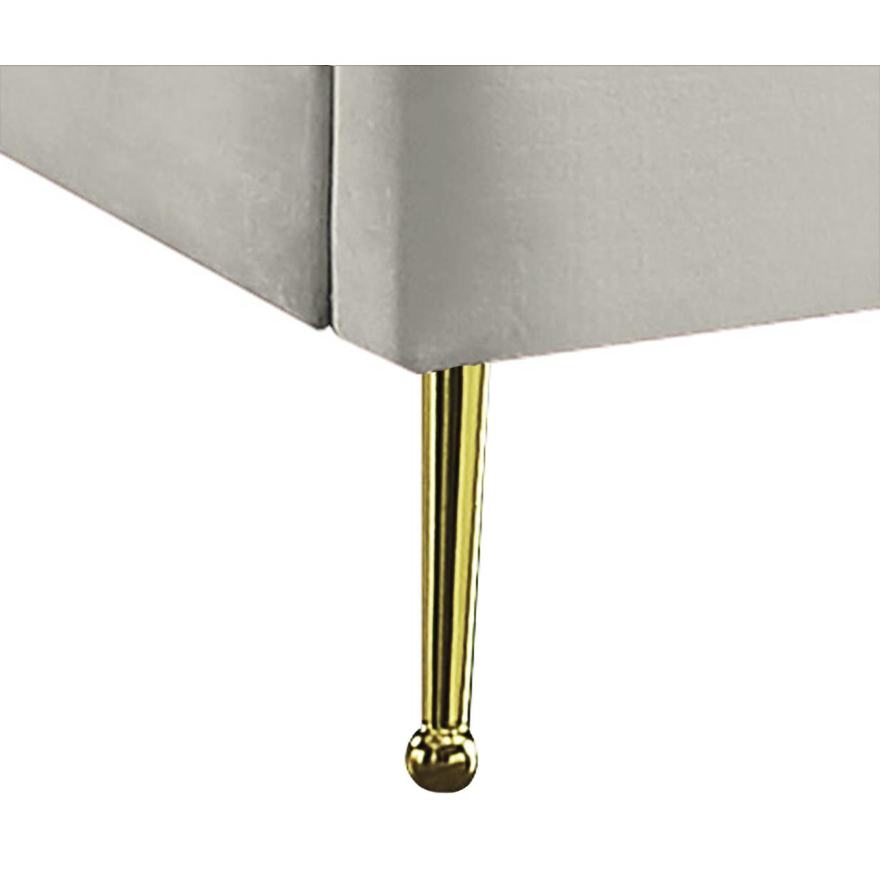 Meridian Lily Cream Velvet King Bed