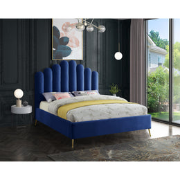 Meridian Lily Navy Velvet King Bed