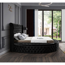 Meridian Luxus Black Velvet Full Bed (3 Boxes)