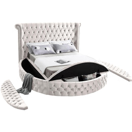 Meridian Luxus Cream Velvet Full Bed (3 Boxes)