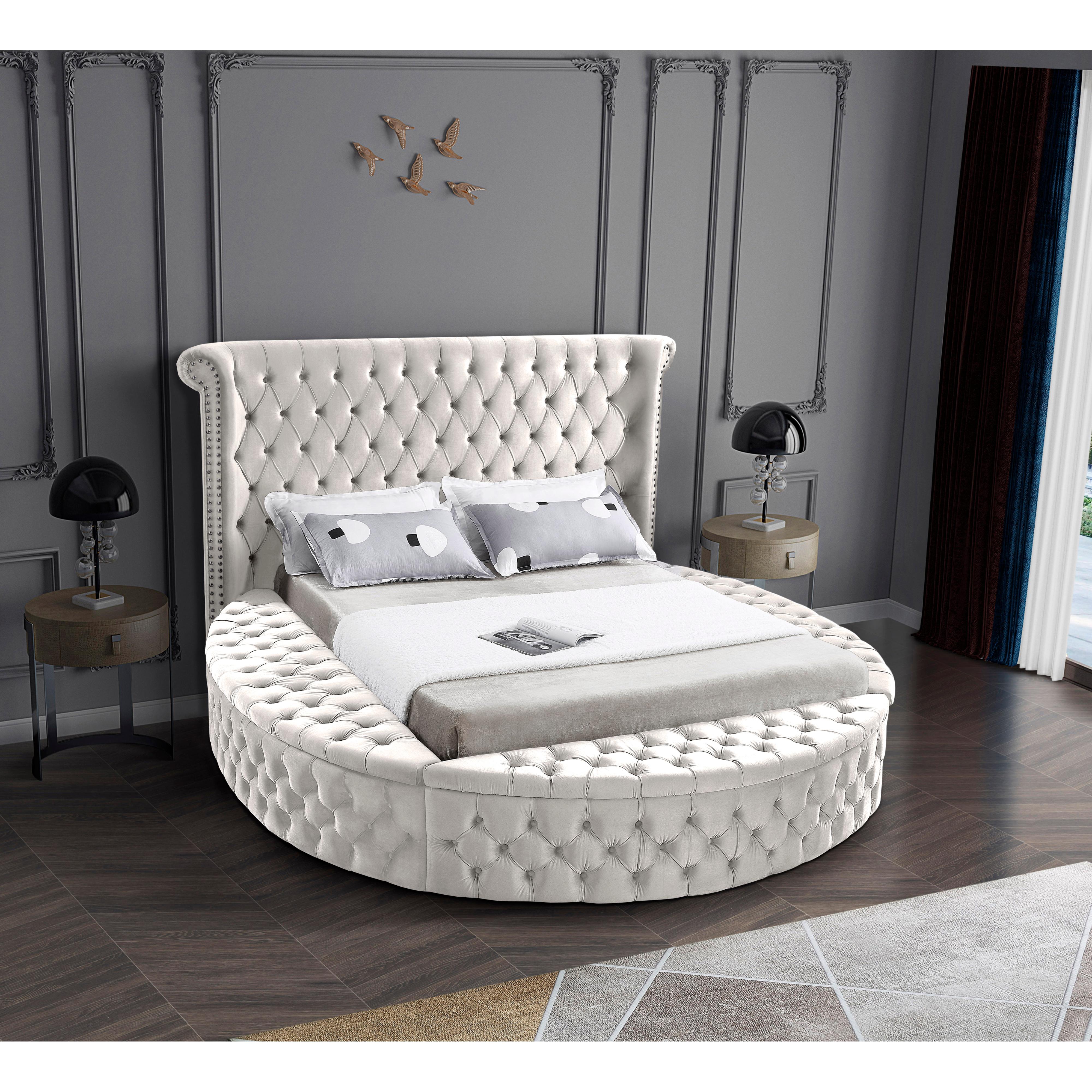 Meridian Luxus Cream Velvet Full Bed (3 Boxes)