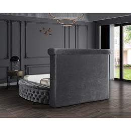 Meridian Luxus Grey Velvet Full Bed (3 Boxes)