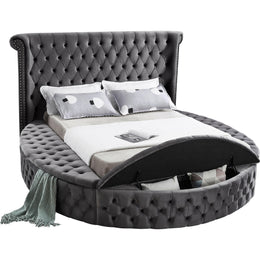 Meridian Luxus Grey Velvet Full Bed (3 Boxes)
