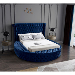 Meridian Luxus Navy Velvet Full Bed (3 Boxes)