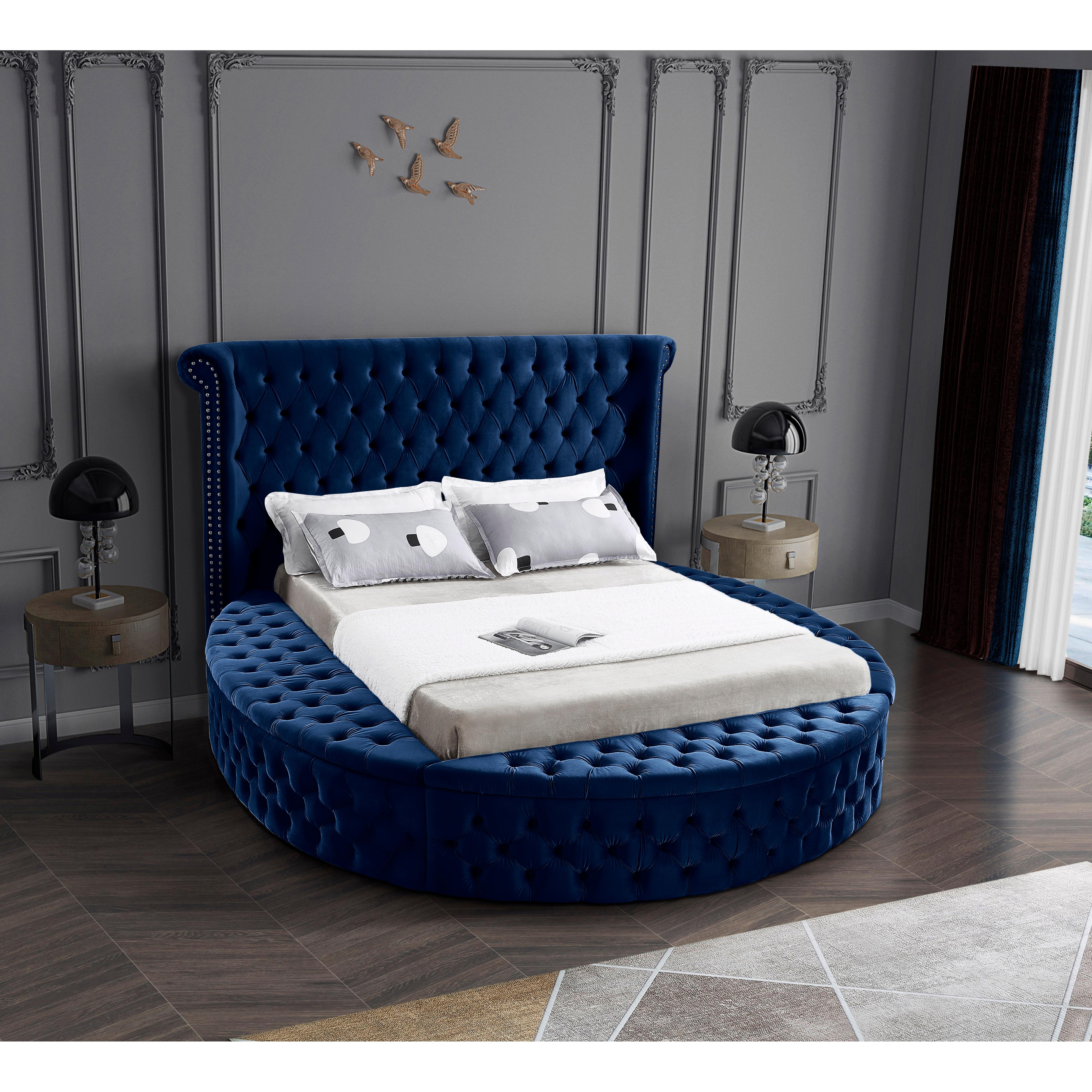 Meridian Luxus Navy Velvet Full Bed (3 Boxes)