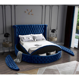 Meridian Luxus Navy Velvet Full Bed (3 Boxes)