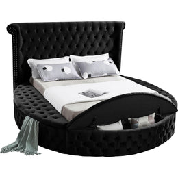Meridian Luxus Black Velvet King Bed (3 Boxes)