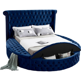 Meridian Luxus Navy Velvet King Bed (3 Boxes)