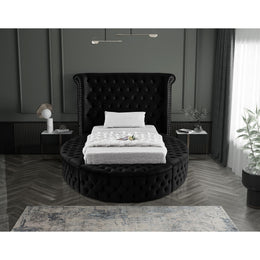 Meridian Luxus Black Velvet Twin Bed (3 Boxes)