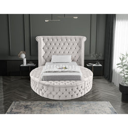 Meridian Luxus Cream Velvet Twin Bed (3 Boxes)