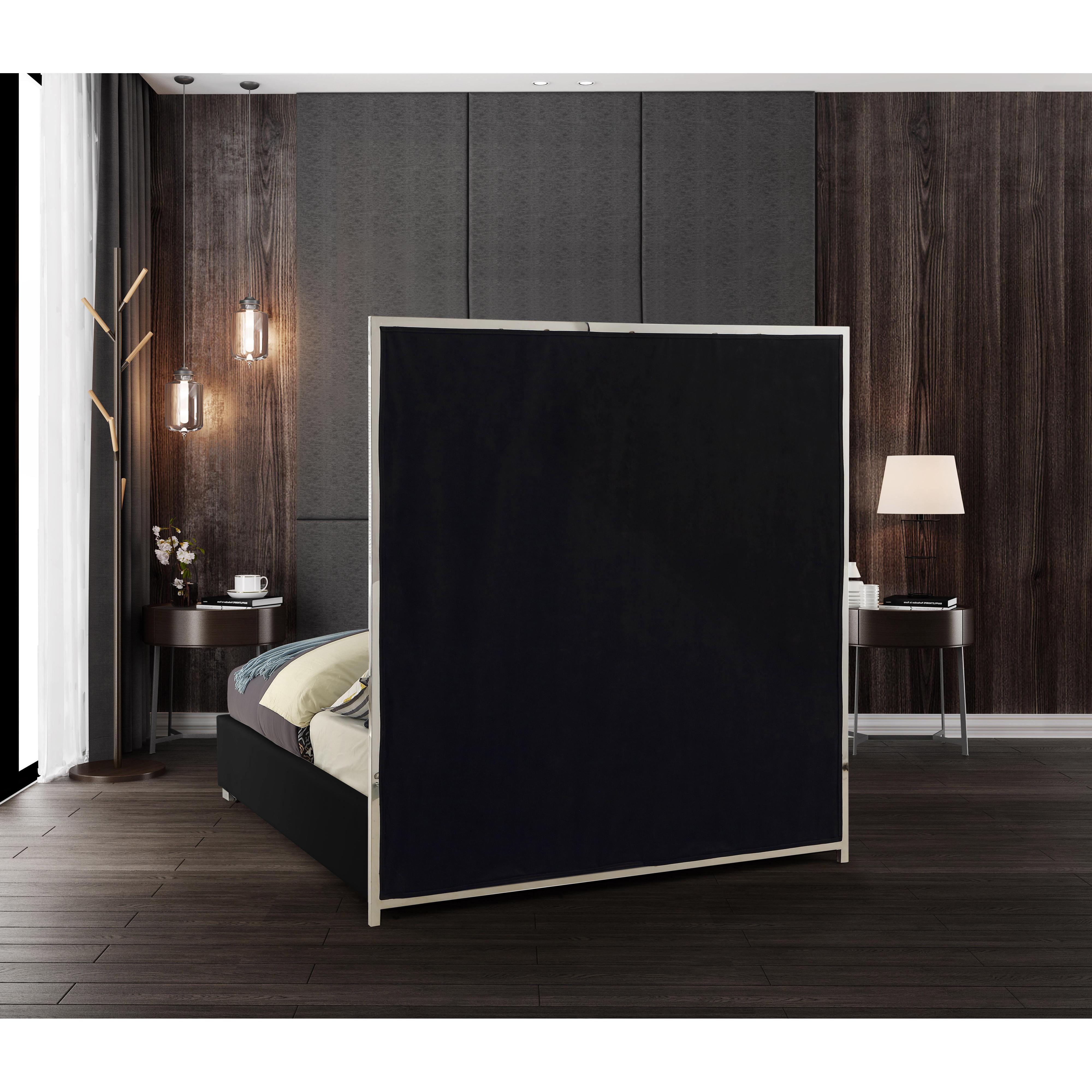 Meridian Milan Black Vegan Leather King Bed