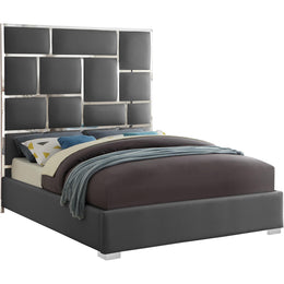 Meridian Milan Grey Vegan Leather King Bed