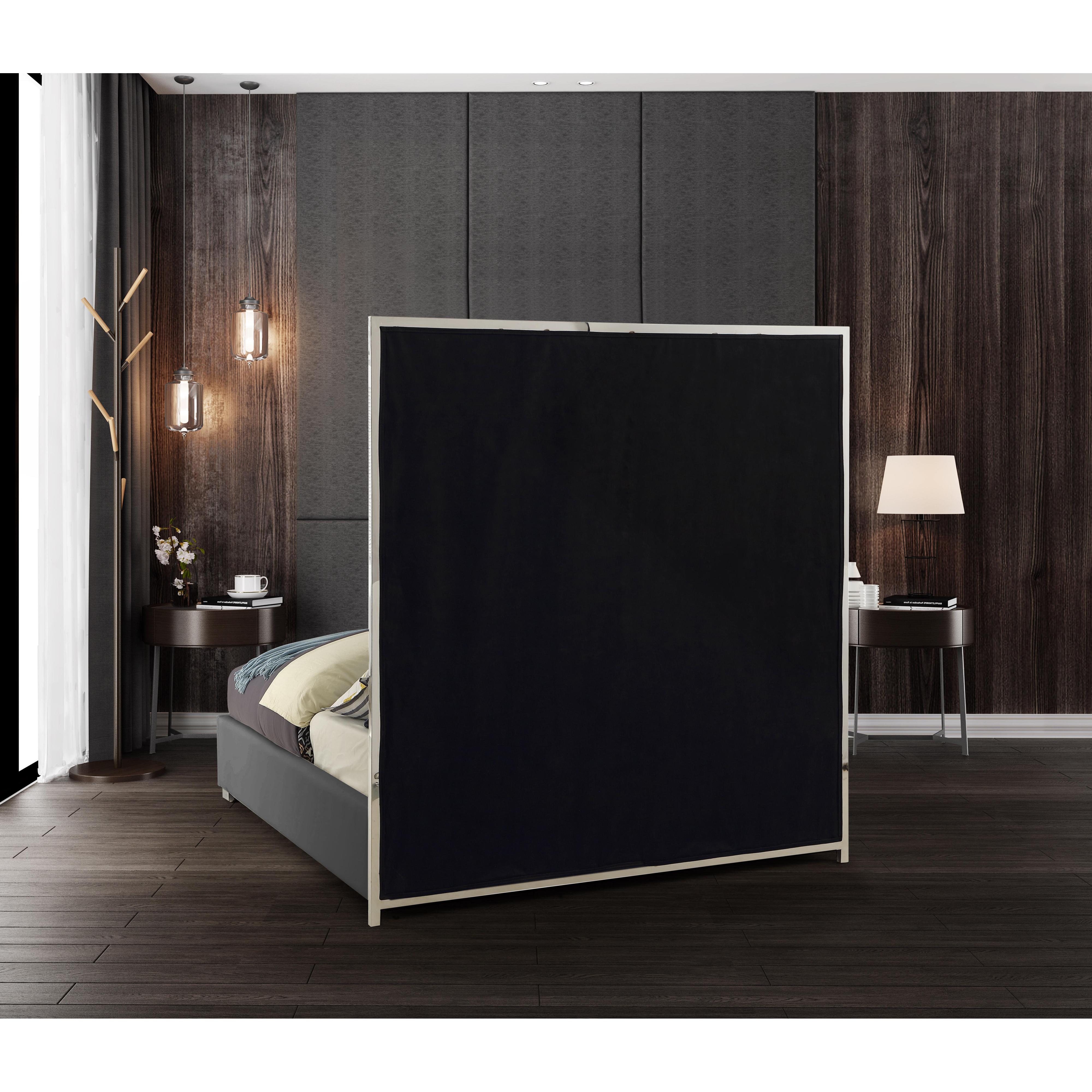 Meridian Milan Grey Vegan Leather King Bed