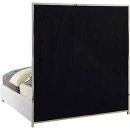 Meridian Milan White Vegan Leather King Bed