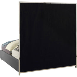 Meridian Milan Grey Vegan Leather Queen Bed