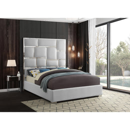Meridian Milan White Vegan Leather Queen Bed
