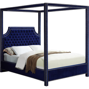 Meridian Rowan Navy Velvet King Bed (3 Boxes)
