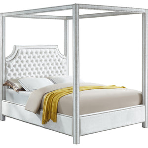 Meridian Rowan White Velvet King Bed (3 Boxes)