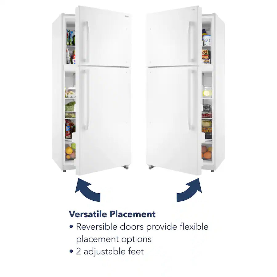 Insignia™ - 30 in. Wide 18 Cu. Ft. Top-Freezer Refrigerator with Handles - White