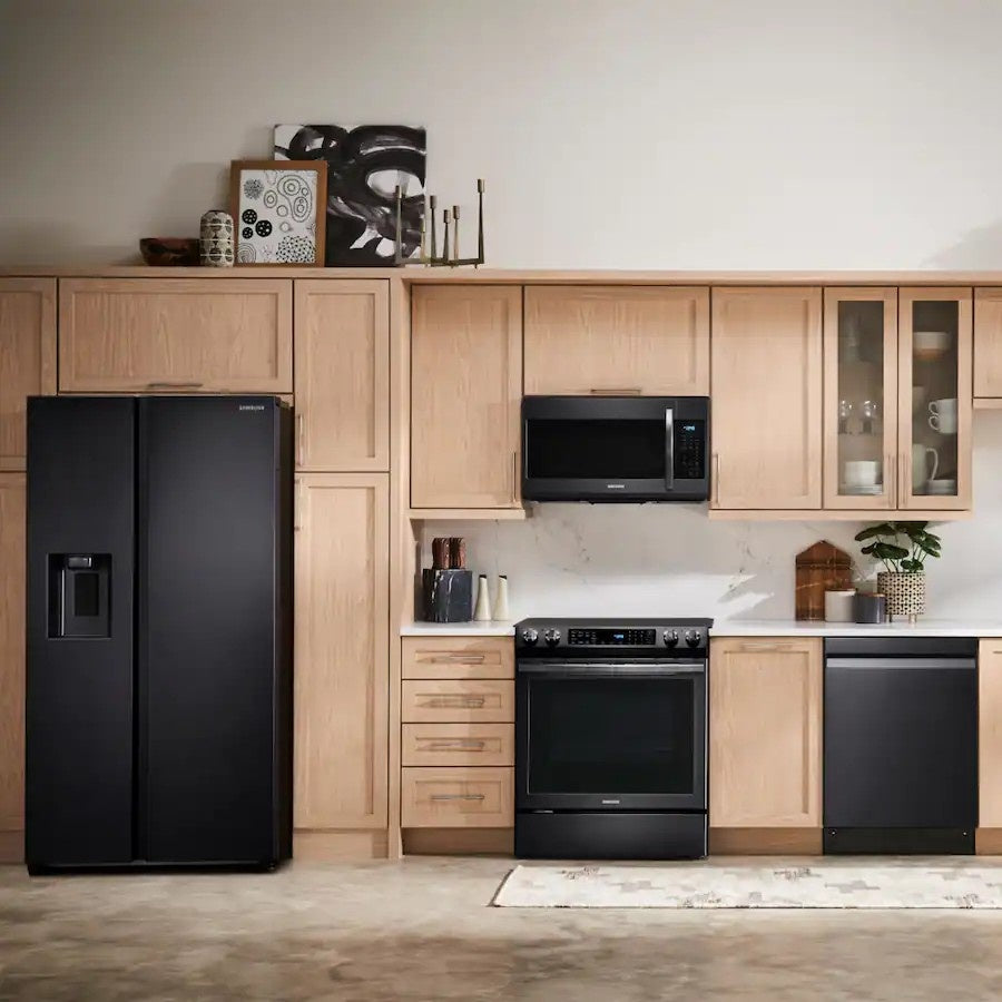 Samsung - 36 in. Wide 27.4 cu. ft. Side-by-Side Refrigerator with Large Capacity - Black Stainless Steel