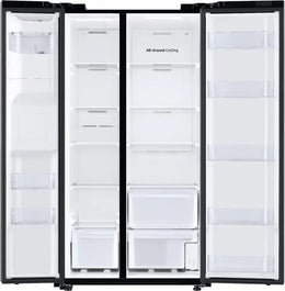 Samsung - 36 in. Wide 27.4 cu. ft. Side-by-Side Refrigerator with Large Capacity - Black Stainless Steel