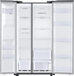 Samsung - 36 in. Wide 27.4 cu. ft. Side-by-Side Refrigerator with Large Capacity - Stainless Steel