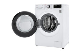 LG - 2.4 Cu. Ft. High-Efficiency Smart Front Load Washer and Electric Dryer Combo with Steam and Sensor Dry - White
