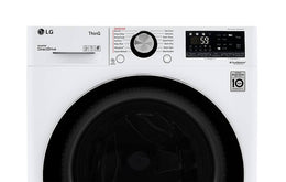 LG - 2.4 Cu. Ft. High-Efficiency Smart Front Load Washer and Electric Dryer Combo with Steam and Sensor Dry - White