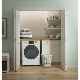 GE - 2.4 Cu. Ft. High-Efficiency Front Load Washer and Electric Condenser Dryer Combo with Steam and Sanitize - White