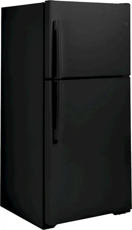GE - 33 in. Wide 21.9 Cu. Ft. Top-Freezer Refrigerator with Garage Ready Performance - Black