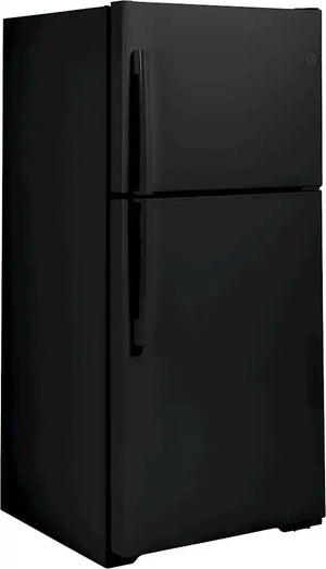 GE - 33 in. Wide 21.9 Cu. Ft. Top-Freezer Refrigerator with Garage Ready Performance - Black