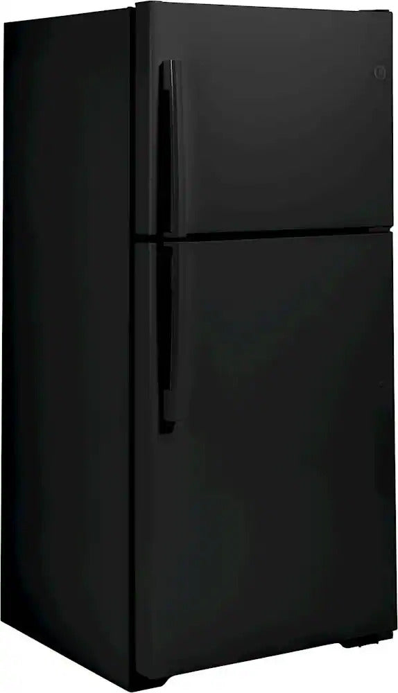 GE - 33 in. Wide 21.9 Cu. Ft. Top-Freezer Refrigerator with Garage Ready Performance - Black
