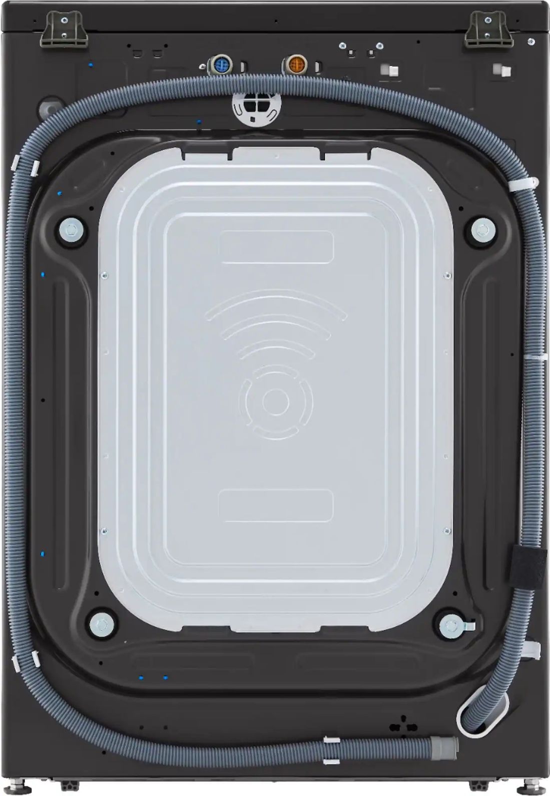 Package - LG - 4.5 Cu. Ft. High-Efficiency Stackable Smart Front Load Washer with Steam and Built-In Intelligence and 7.4 Cu. Ft. Stackable Smart Electric Dryer with Steam and Built-In Intelligence - Black Steel