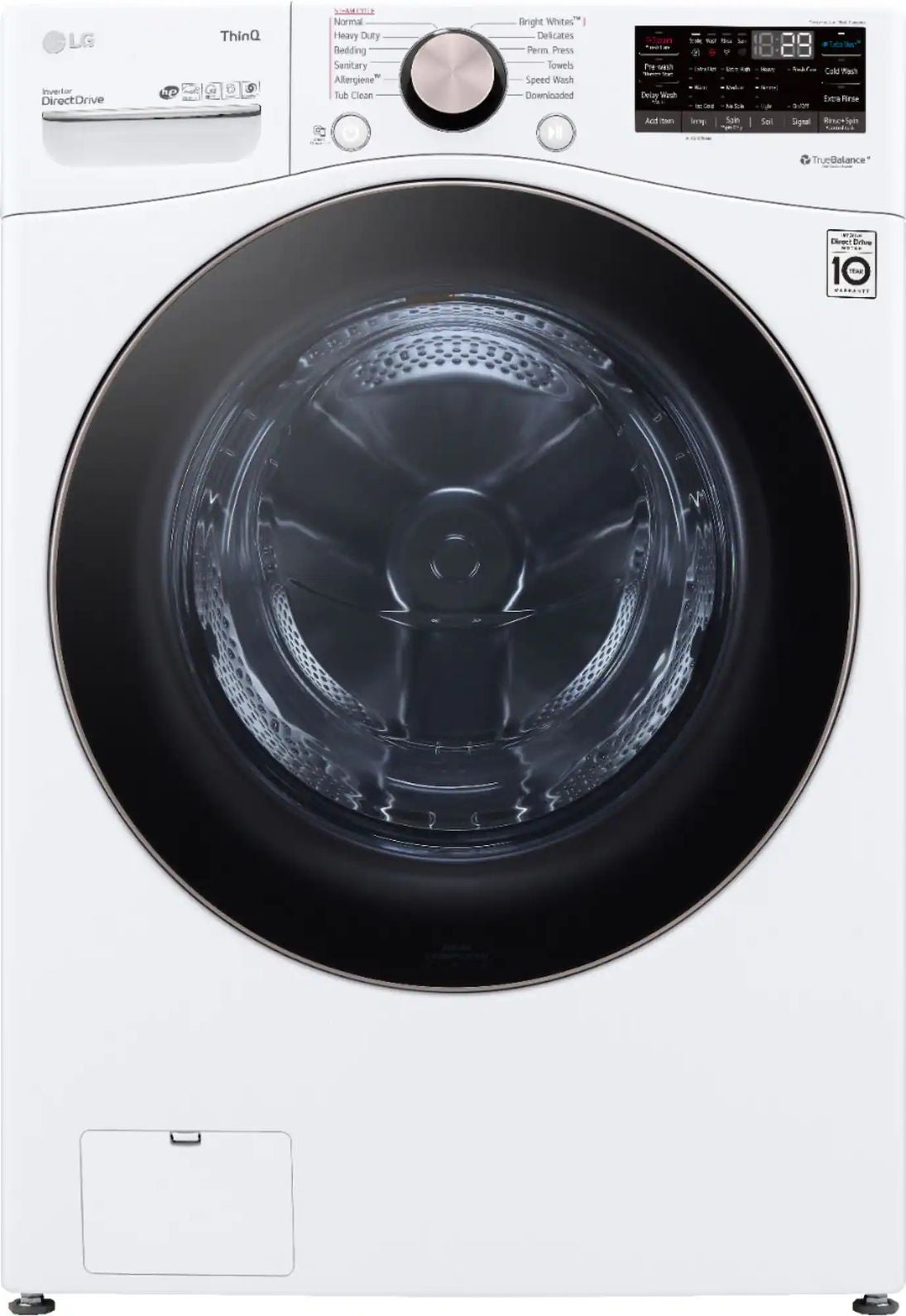 Package - LG - 4.5 Cu. Ft. High-Efficiency Stackable Smart Front Load Washer with Steam and Built-In Intelligence and 7.4 Cu. Ft. Stackable Smart Gas Dryer with Steam and Built-In Intelligence - White