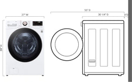 Package - LG - 4.5 Cu. Ft. High-Efficiency Stackable Smart Front Load Washer with Steam and Built-In Intelligence and 7.4 Cu. Ft. Stackable Smart Electric Dryer with Steam and Built-In Intelligence - White