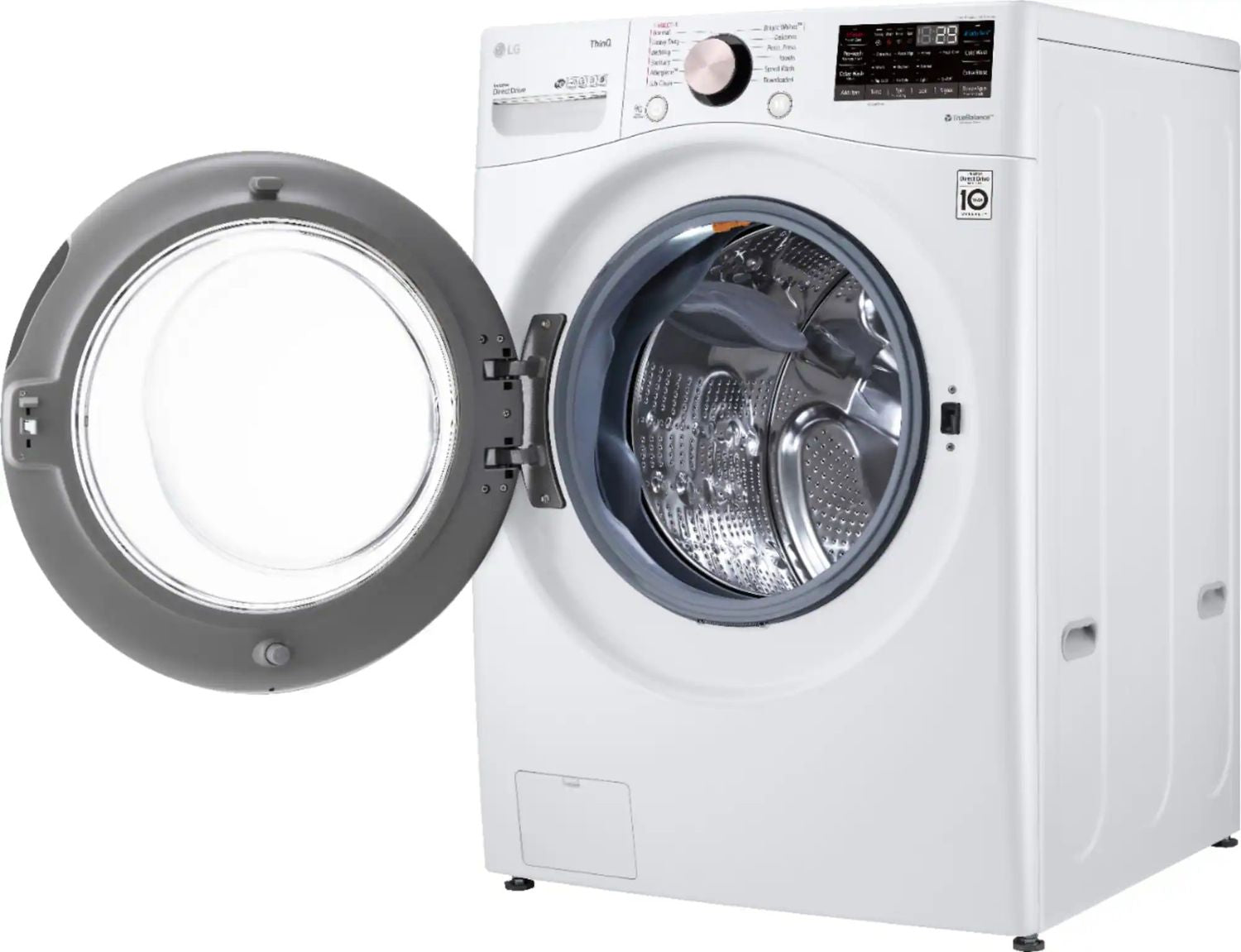 Package - LG - 4.5 Cu. Ft. High-Efficiency Stackable Smart Front Load Washer with Steam and Built-In Intelligence and 7.4 Cu. Ft. Stackable Smart Gas Dryer with Steam and Built-In Intelligence - White