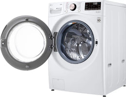 Package - LG - 4.5 Cu. Ft. High-Efficiency Stackable Smart Front Load Washer with Steam and Built-In Intelligence and 7.4 Cu. Ft. Stackable Smart Gas Dryer with Steam and Built-In Intelligence - White