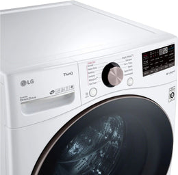 Package - LG - 4.5 Cu. Ft. High-Efficiency Stackable Smart Front Load Washer with Steam and Built-In Intelligence and 7.4 Cu. Ft. Stackable Smart Gas Dryer with Steam and Built-In Intelligence - White