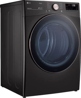 Package - LG - 4.5 Cu. Ft. High-Efficiency Stackable Smart Front Load Washer with Steam and Built-In Intelligence and 7.4 Cu. Ft. Stackable Smart Electric Dryer with Steam and Built-In Intelligence - Black Steel