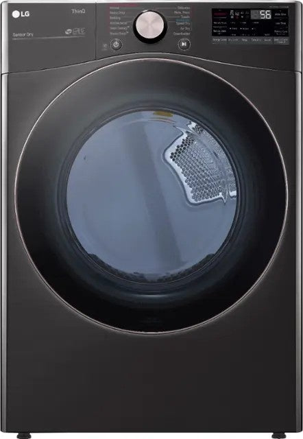 Package - LG - 4.5 Cu. Ft. High-Efficiency Stackable Smart Front Load Washer with Steam and Built-In Intelligence and 7.4 Cu. Ft. Stackable Smart Electric Dryer with Steam and Built-In Intelligence - Black Steel
